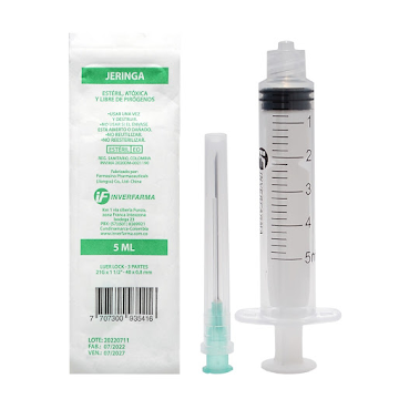 Jeringa Inverfarma 3p 5ml  21g X 1 x 1 und  
