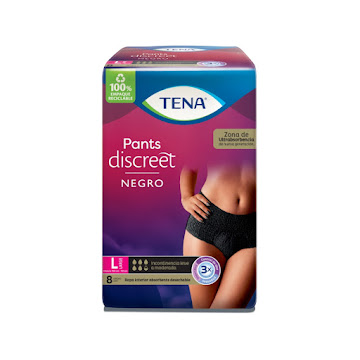 Tena Pants Discreet Color Negro Talla L x 8 und  