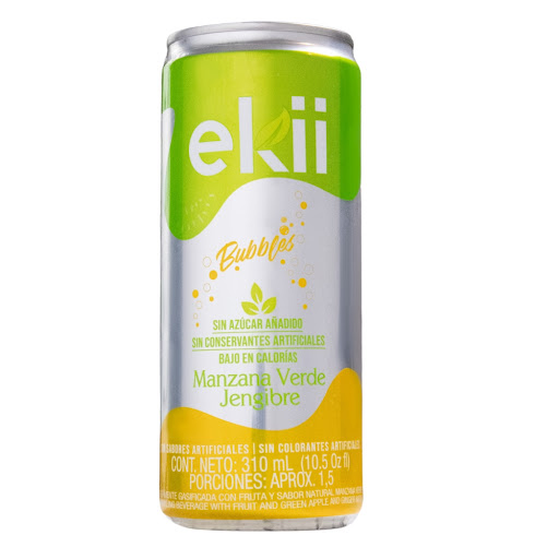 Soda Ekii Bubbles Manzana Verde y Jengibre Lata x 310 ml