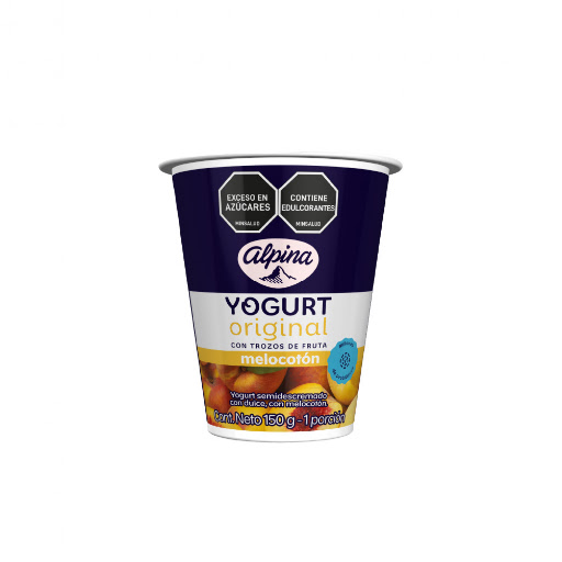 Yogurt Alpina Original Trozos De Fruta Melocotón x 150 gr