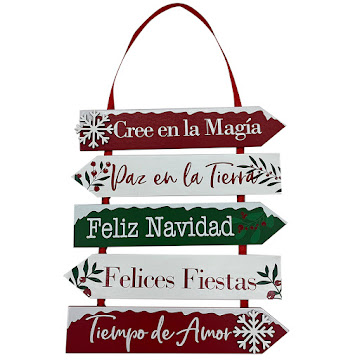 Letrero Colgante Navideño Mays Con Mensajes x 1 und  