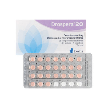 Drospera 20 Drospirenona + Etinilestradiol 3mg/0.02mg Exeltis Caja x 28 Comprimidos  
