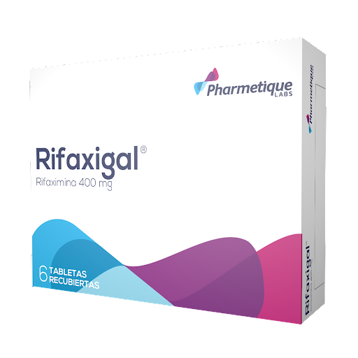 Rifaxigal Rifaximina 400 mg Pharmetique Caja x 6 Tabletas