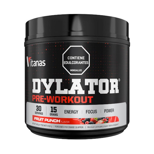 DYLATOR PRE-WORKOUT X 30 SERVICIOS FRUIT PUNCH VITANAS  TARRO x 450 GRAMOS Potencia tu entrenamiento con la intensidad que se siente desde el primer scoop.
Nuestro pre-entreno sabor Fruit Punch está diseñado para quienes desean enfocarse mejor y llegar más lejos.

¡Activa lo