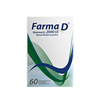 Farma D Vitamina 2000 UI Farmacol Frasco x 60 Cápsulas  