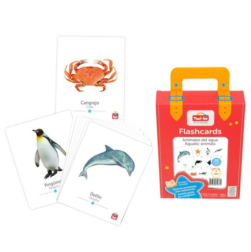 Flash Cards Tool-be Animales del agua x 18 Tool-be Caja x 18 
