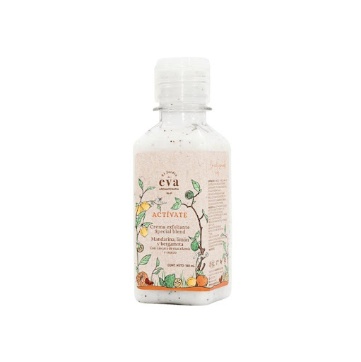 Exfoliante Activate Macadamia y Cuarzo con aceites esenciales mandarina, limón y bergamota x 160 ml El Jardín de Eva botella x 1 Renueva tu piel y activa la circulación con esta crema exfoliante de macadamia y cuarzo. Su textura cremosa elimina suavemente las células muertas, dejando tu piel fresca, suave y revitalizada. Perfec