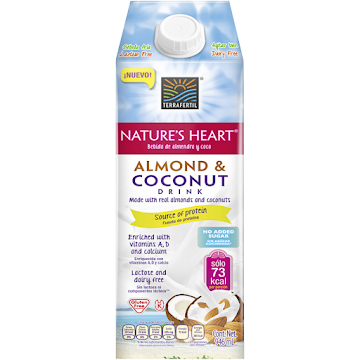 Leche De Almendra y Coco Terrafertil Natures Heart 73 Calorias x 946 ml  