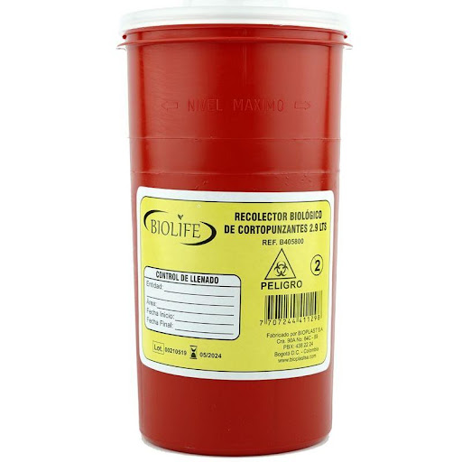 RECOLECTOR CORTOPUNZANTE 2.9 LT GUARDIAN (PAQ X2) Guardian 2UND x 2 Contenedor diseñado para la recolección segura de elementos cortopunzantes, como agujas, bisturís y lancetas. Fabricado en polipropileno de alta densidad, su estructura rígida y resistente evita perfo