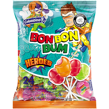 Dulce Bon Bon Bum Heroes Paquete x 24 und  
