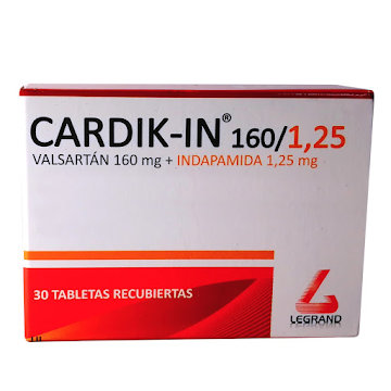 **Cardik IN 160/1.25 mg x 30 tabletas Valsartan Indapamida  