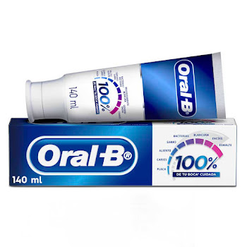Crema Dental Oral-B 100% De Tu Boca Cuidada x Encías más Salundables en 2 semanas Caja x 140 ml  