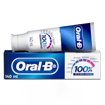 Crema Dental Oral-B 100% De Tu Boca Cuidada x Encías más Salundables en 2 semanas Caja x 140 ml  