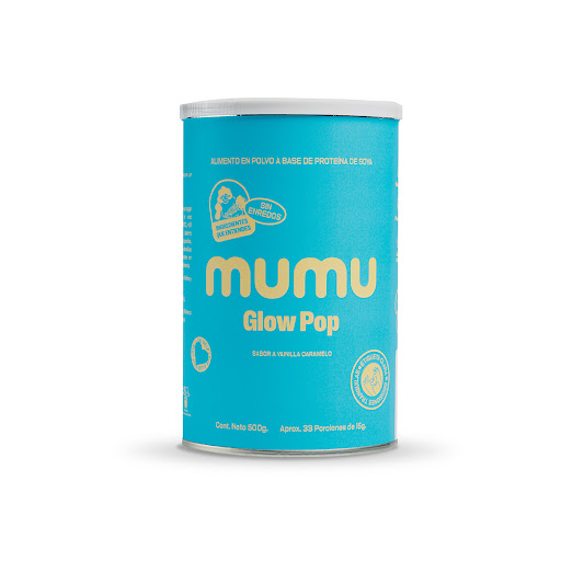 Alimento en Polvo Mumu Glow Pop para Mamas Gestantes Lata x 500 gr