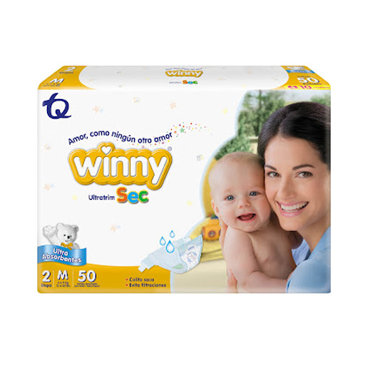 Pañales Winny Ultratrim   Sec + Toallitas Húmedas Etapa 2 x 50 und