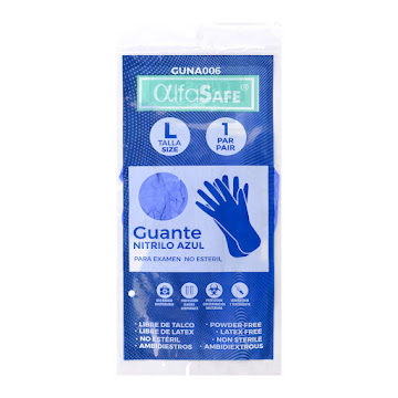 Guante Nitrilo Alfasafe Azul Talla L x 1 und  