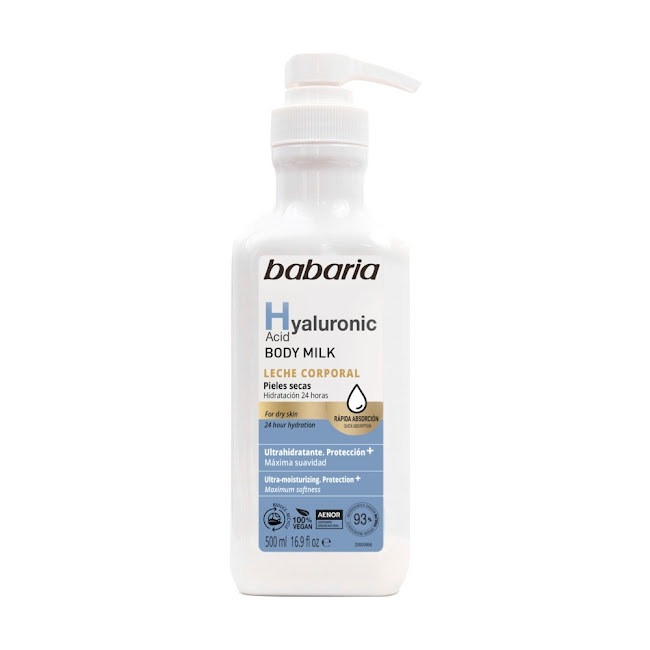 Leche Corporal Babaria   Body Milk Acido Hialuronico x 500 ml  