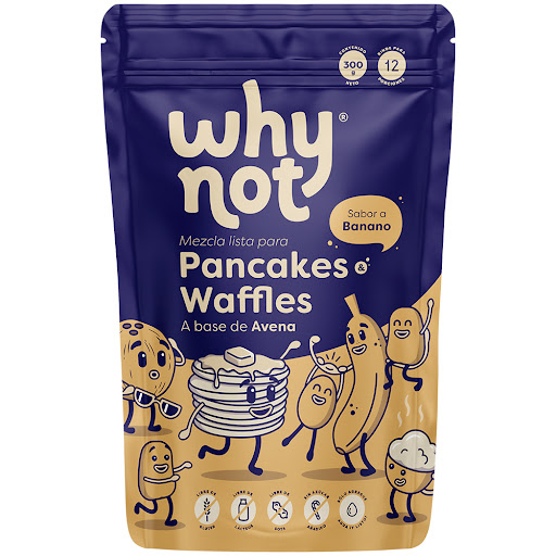 Mezcla Para Pancakes Y   Waffles Why Not Sabor A Banano X 300gr