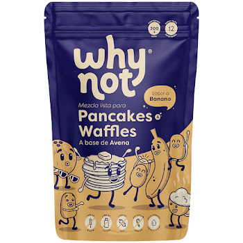 Mezcla Para Pancakes Y   Waffles Why Not Sabor A Banano X 300gr  
