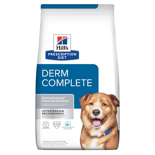 HILLS C DERM COMPLETE 14.3 LB Hills  x 1 Nutrición clínica especialmente formulada para ayudar a controlar las sensibilidades ambientales y alimentarias en perros.