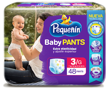 Pañales Pequeñín Etapa 3 Baby Pants Talla G x 48 und undefined