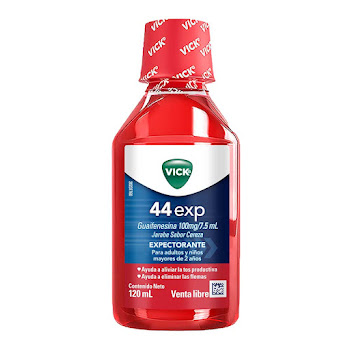 Vick 44 Exp Guaifenesina 1,330 gr P&G Jarabe Sabor Cereza Botella x 120 ml  
