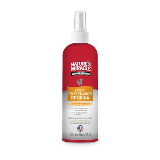 NATURE MIRACLE PERRO SPRAY DE ENTRENAMIENTO PARA ORINAR 8 Oz NATURE MIRACLE  x 1 Natures Miracle Entrenador de Orina para PerroFacilita el entrenamiento de cachorros con aromas atrayentes que los guían al lugar indicado para hacer sus necesidades.Características:Composición: Fórm