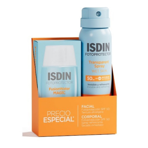 Pack Fusion Water Isdin Magic Prom Transparent Spray Frasco x 100 ml