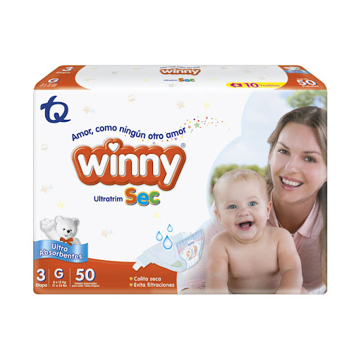 Pañales Winny Ultratrim Sec Etapa 3 G x 50 und
