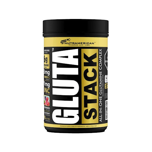 Gluta Stack 1.1 LB Glutamina NUTRAMERICANPHARMA Tarro x 1.1 Lb (510g) Gluta stack, es un producto diseñado para todas aquellas personas que realicen actividad física, Gluta Stack cuenta con 6.000 mg de glutamina, el aminoácido mas degradado durante la actividad física.