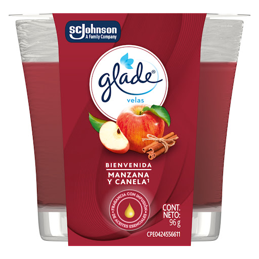 Vela Aromatizante Glade Manzana Canela Frasco x 96 gr
