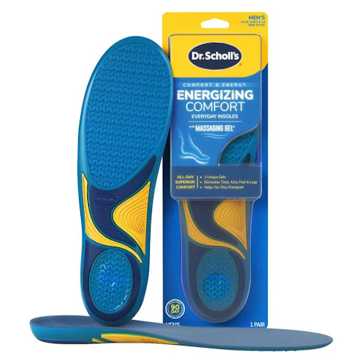Dr. Scholl´s Plantillas en Gel Energía y Confort para el día a día Hombre x 2 unidades Dr. Scholls Caja x 2 Diseñamos las plantillas Dr. Scholl's Massaging Gel Energía y Confort para aliviar la fatiga y molestias en pies y piernas. Su tecnología de gel multicapa absorbe impactos como pequeños resortes, redu