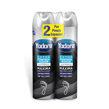 Antitranspirante Yodora Men Extra Control Pies 260 ml x 2 und  