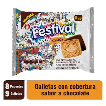 Galleta Festival Chock Bolsax 8 Paquetes x 480 gr undefined