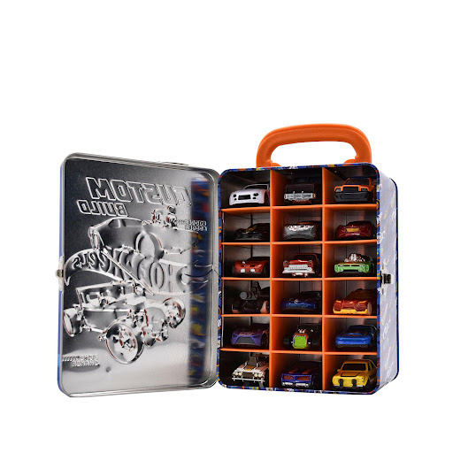 Organizador Metálico para 18 Carros Hot Wheels Azul Hot Wheels Caja x 1