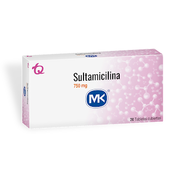 Sultamicilina 750 mg MK Caja x 20 Tabletas  