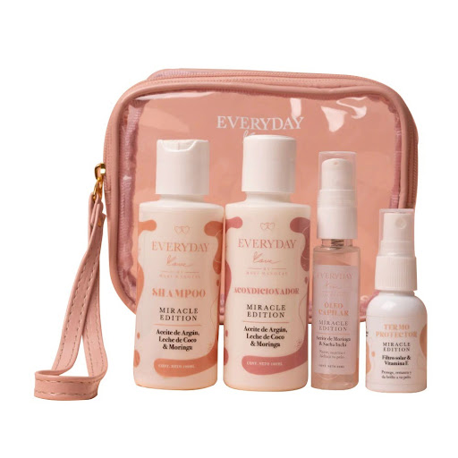 Kit Viajero EveryDay Love Shampoo x 100 ml + Acondicionador x 100 ml + Oleo x 30 ml + Termoprotector x 30 ml