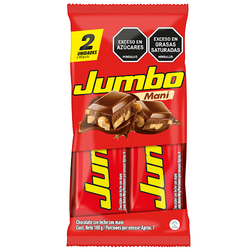 Chocolatina Jumbo Maní Bolsa x 2 und