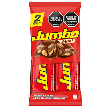 Chocolatina Jumbo Maní Bolsa x 2 und  