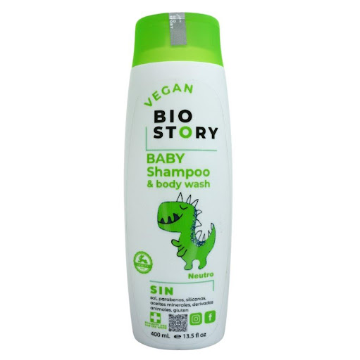 Shampoo Vegan Neutro Bio Story 400 x ml Bio Story es un Shampoo & body wash que limpia directamente el cabello y el cuerpo y hace de la hora del baño un momento de confort y placer. Su fórmula neutra y suave, cuida y protege la piel y el ca