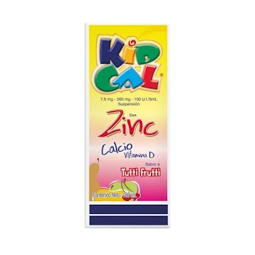 KidCal TutiFrutti 7.5/300mg Sus.Oral x180Ml.FAR Zinc Calcio Vitamina D  
