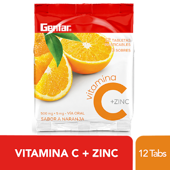 Vitamina C + Zinc Genfar Naranja Sobre x 12 Tabletas  