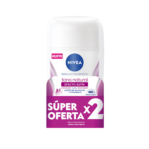 Desodorante Nivea Aclarado Efecto Satín Barra 50 gr x 2 und