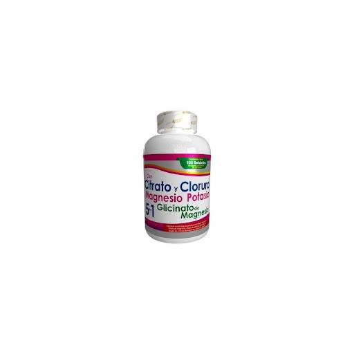 Citrato, Cloruro, Magnesio, Potasio, Glicinato de Magnesio (5 en 1) x100 Natural Health PASTILLERO x 100Und. undefined