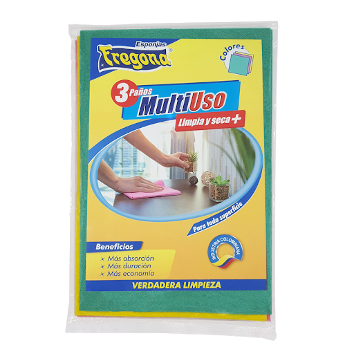Paño Multiuso Fregona Limpia Y Seca Más x 3 und