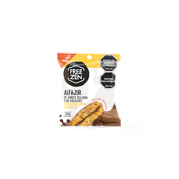 Alfajor de Arroz Freezen con Arequipe y Chocolate Paquete x 30 gr   