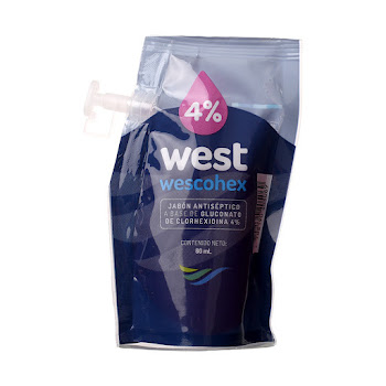 Jabón Antiséptico   Gluconato De Clorhexidina 4% West Bolsa x 60ml  