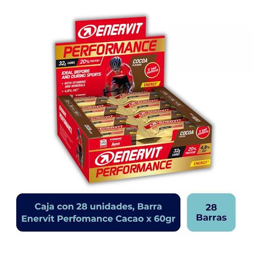 Barra Enervit Perfomance Cacao x 60gr Enervit Caja x 28 Barra Enervit Perfomance Cacao x 60gr