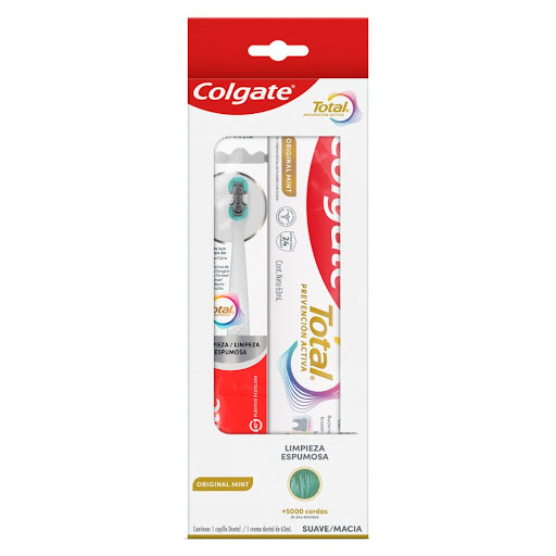 Cepillo Dental Colgate Total Foaming + Crema Dental Colgate Total Original Mint 63ml Pack x 2 und