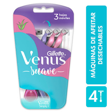 //$Off Maquina De Afeitar Desechable Gillette Venus Suave x 4 und  